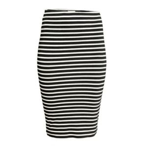 Black&White Striped Skirt